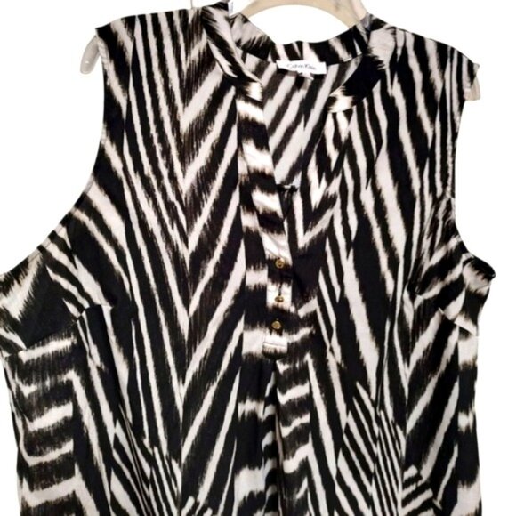 Calvin Klein Tunic Mini Dress Geo Print Funky Top 1X - Picture 7 of 9